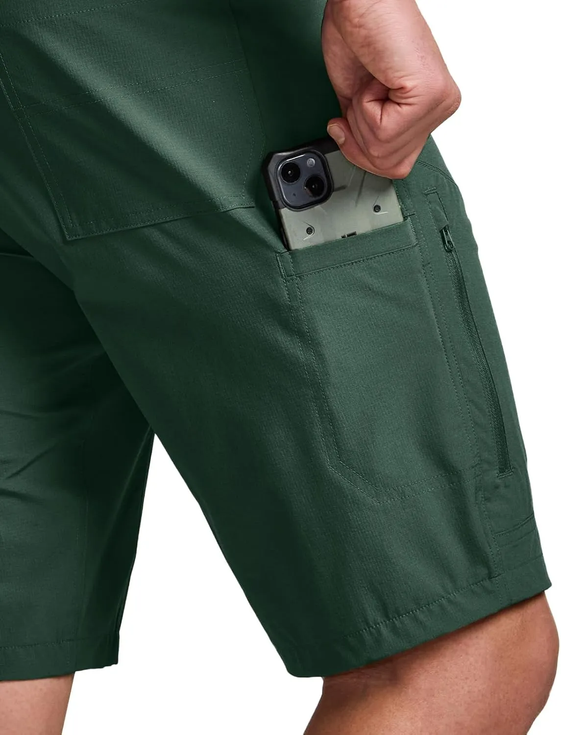 CQR Men’s Quick-Dry Stretch Hiking Cargo Shorts – Lightweight Water-Resistant Tactical Casual, Golf & Outdoor with Pockets