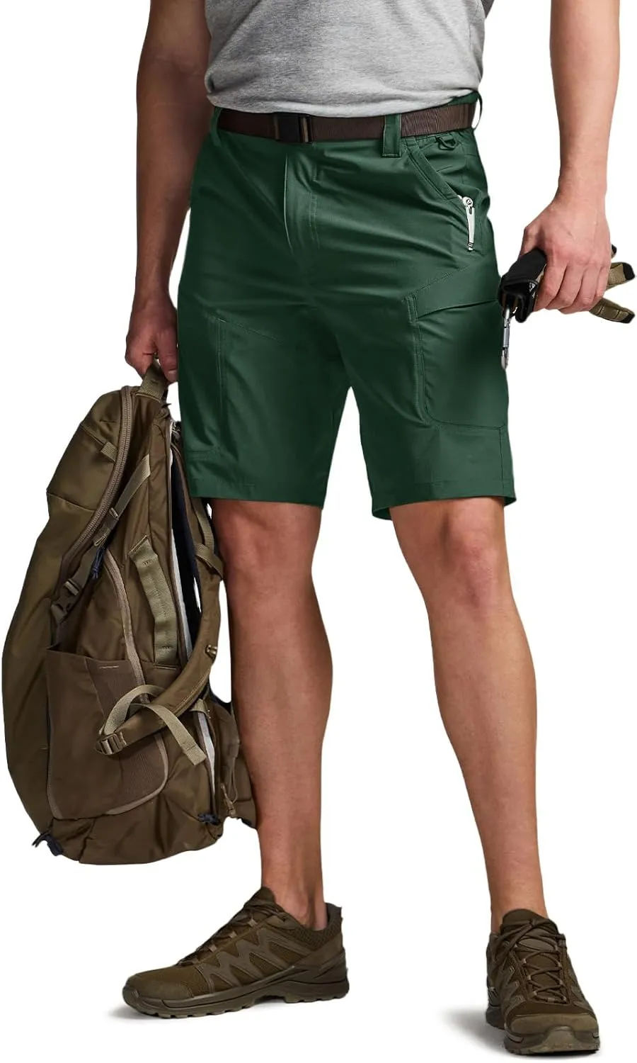 CQR Men’s Quick-Dry Stretch Hiking Cargo Shorts – Lightweight Water-Resistant Tactical Casual, Golf & Outdoor with Pockets