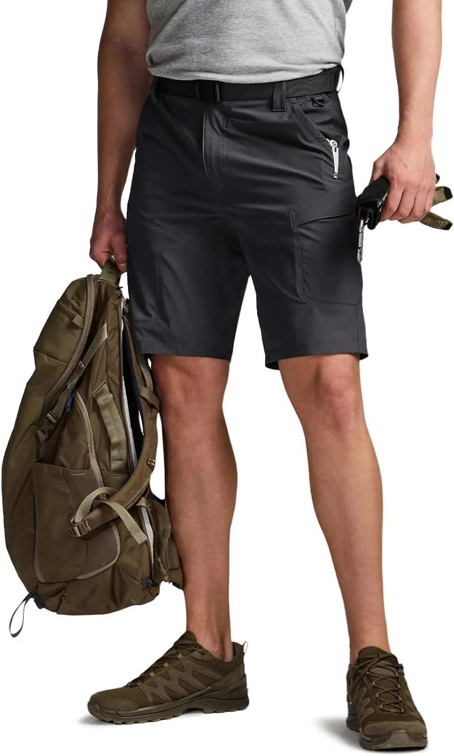 CQR Men’s Quick-Dry Stretch Hiking Cargo Shorts – Lightweight Water-Resistant Tactical Casual, Golf & Outdoor with Pockets