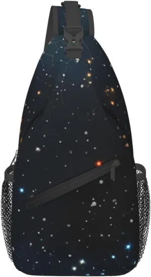 Cross Chest Bag Diagonally - Quality, Durable, and Spacious Shoulder Bag for Men and Women constellation star clusters galaxies Pattern