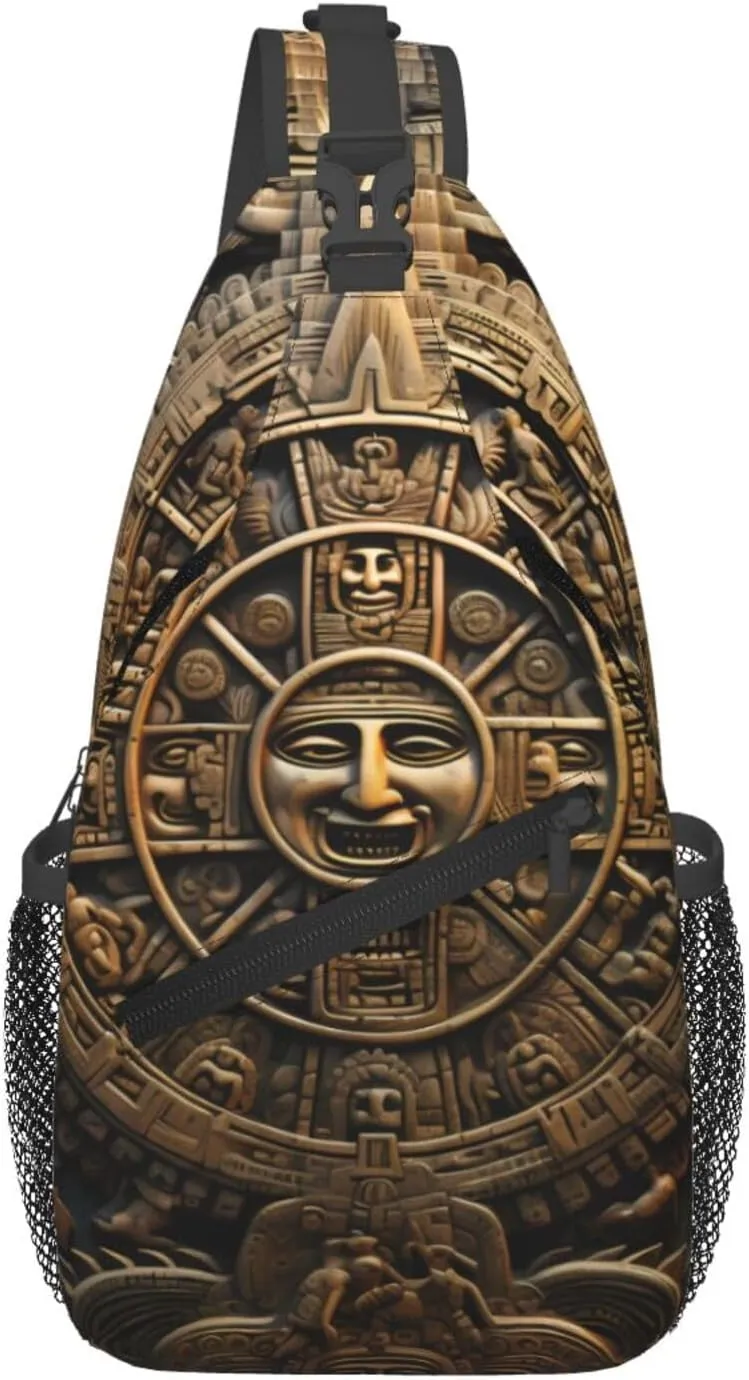 Cross Chest Bag Diagonally - Quality, Durable, and Spacious Shoulder Bag for Men and Women Mayan Calendar End of The World Prints