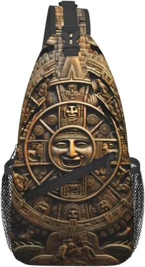 Cross Chest Bag Diagonally - Quality, Durable, and Spacious Shoulder Bag for Men and Women Mayan Calendar End of The World Prints