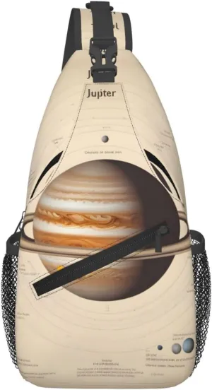 Cross Chest Bag Diagonally - Quality, Durable, and Spacious Shoulder Bag for Men and Women Solar System Jupiter Prints