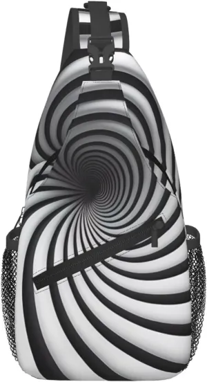 Cross Chest Bag Diagonally - Quality, Durable, and Spacious Shoulder Bag for Men and Women spiral optical illusion gif Pattern