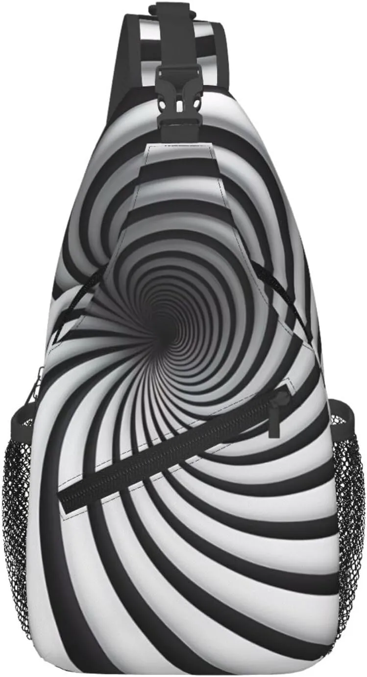Cross Chest Bag Diagonally - Quality, Durable, and Spacious Shoulder Bag for Men and Women spiral optical illusion gif Pattern