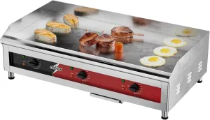 CROSSON 36"*16" Large Commercial Electric Countertop Griddle,Flat Top Heavy Duty Griddles with Non-Stick 1/2" Thick Iron Cooking Plate for Restaurant use-240V/6600W (EG-918C)