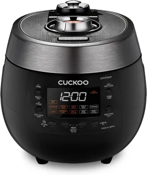 CUCKOO CRP-RT0609FB 6-Cup (Uncooked) / 12-Cup (Cooked) Twin Pressure Rice Cooker & Warmer with Nonstick Inner Pot, 14 Menu Options, Safe Steam Release, 3 Voice Guide, Auto Clean (Black)