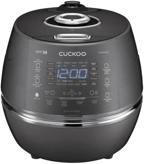 CUCKOO Induction Heating Pressure Rice Cooker with Nonstick Inner Pot, 6-cup Uncooked / 12-cup Cooked (Dark Gray) - Certified Refurbished