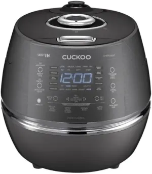 CUCKOO Induction Heating Pressure Rice Cooker with Nonstick Inner Pot, 6-cup Uncooked / 12-cup Cooked (Dark Gray) - Certified Refurbished