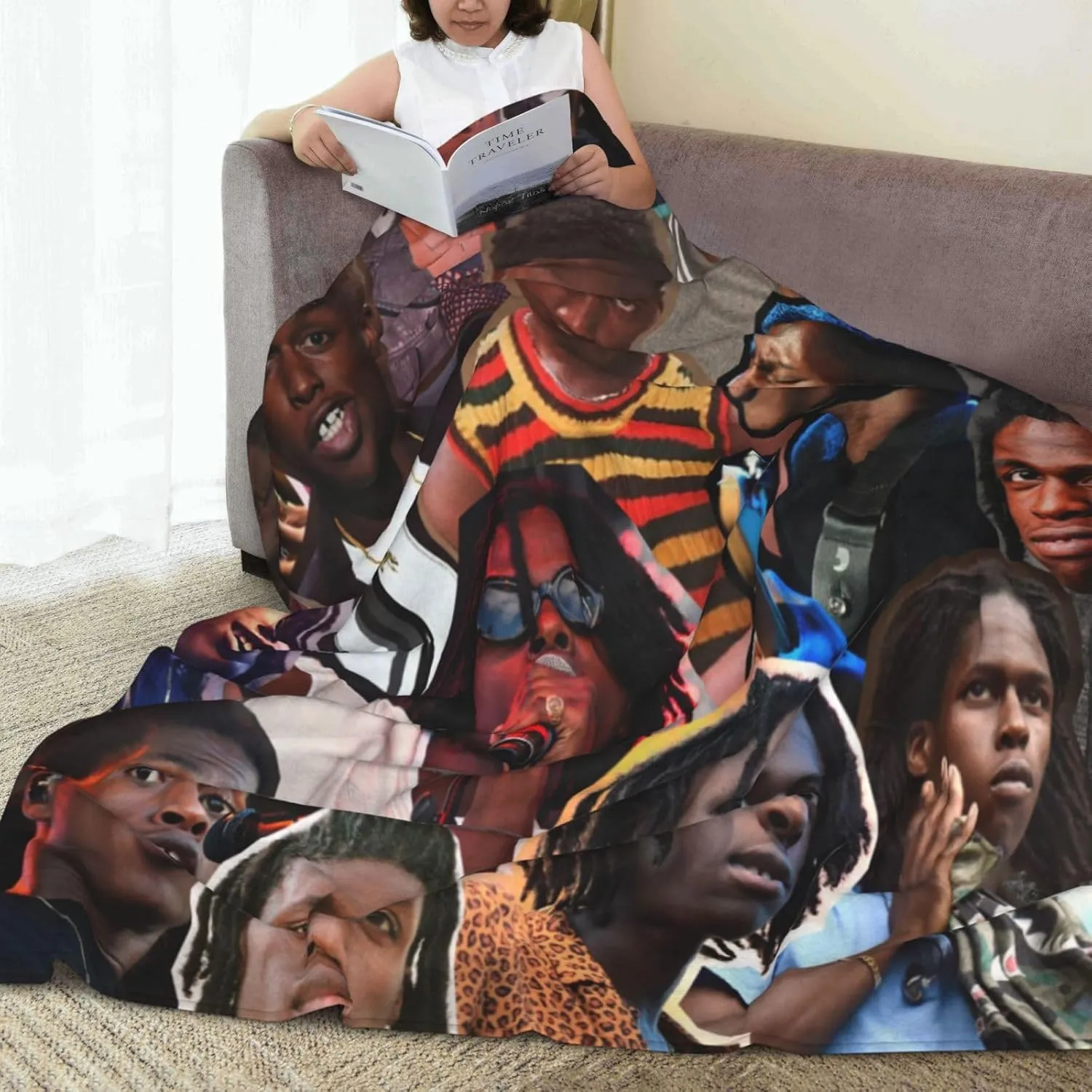 Daniel Music Caesar Fleece Throw Blanket Flannel Air Conditioning Quilt for Couch Camping Travel 50"x40"