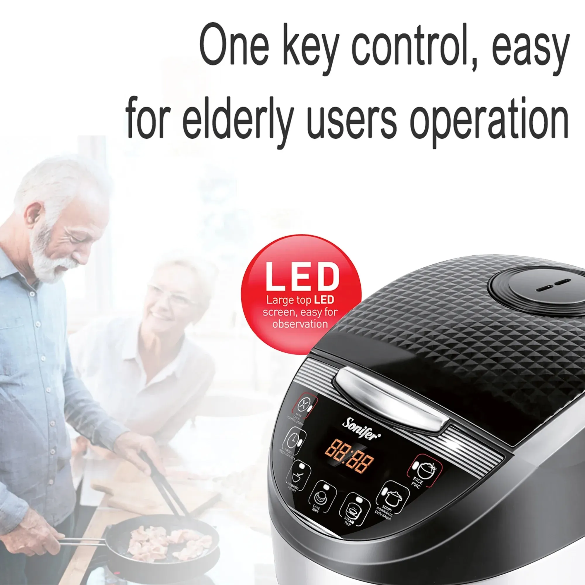 Dependable LED Pot, 20 900W Sonifer Cooker Cup with Multicooker 6 - Display Digital Capacity Rice Programs, 5L Nonstick & Protected & Coated