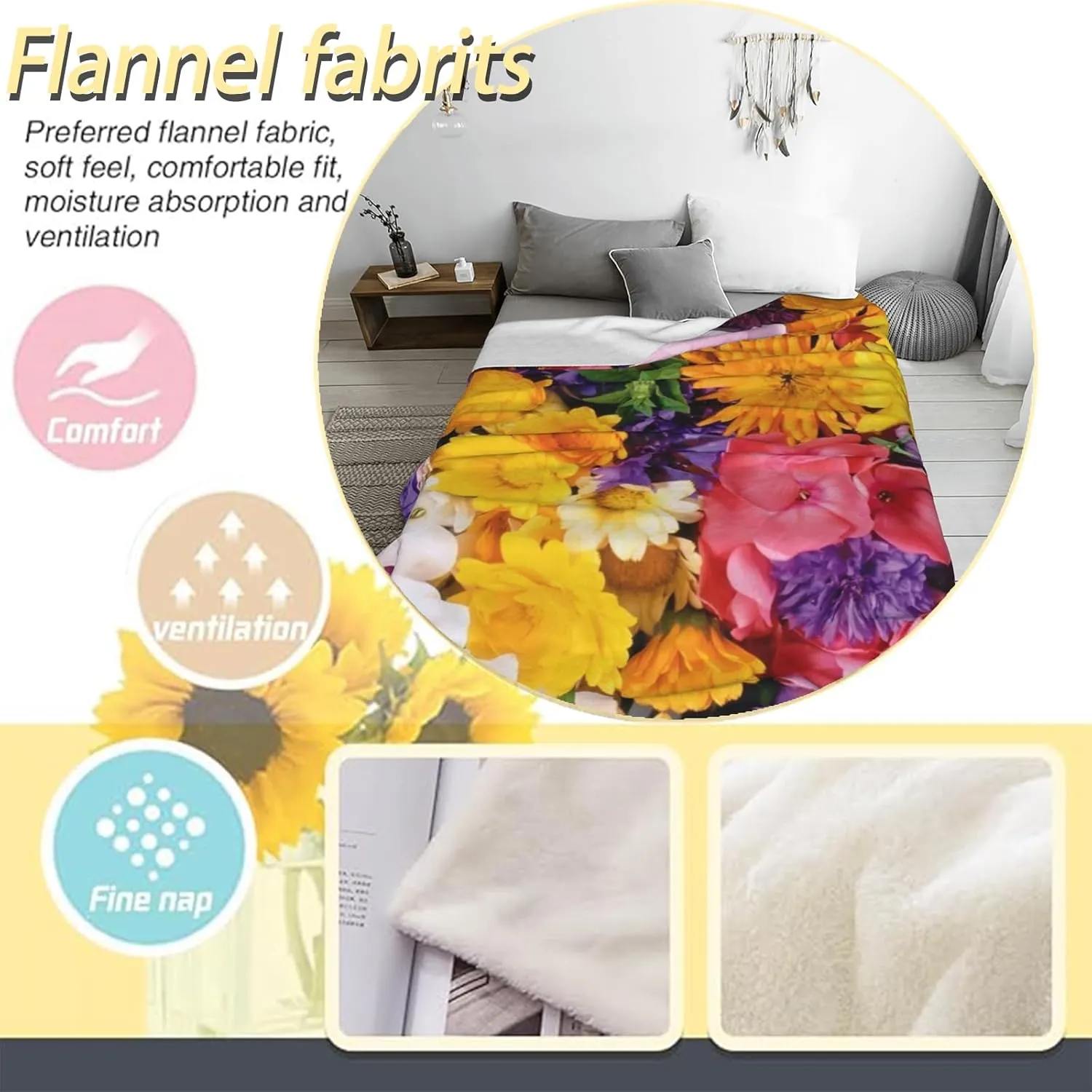 Desert Sunset Throw Blanket for Couch Picnic Camping Outdoor Decor, Wilderness Cactus Botanical Scene Design, Super Soft Cozy Plush Fluffy Fleece Blankets Gifts for Kids Adults, 80x60 Inch