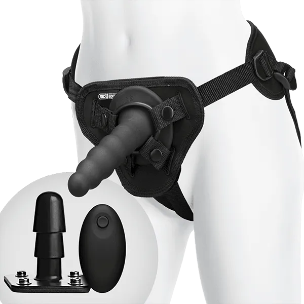 Doc Johnson Vac-U-Lock Ripple Vibrating Strap-On Pleasure Set with Wireless Remote