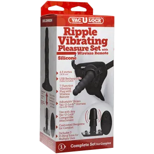 Doc Johnson Vac-U-Lock Ripple Vibrating Strap-On Pleasure Set with Wireless Remote