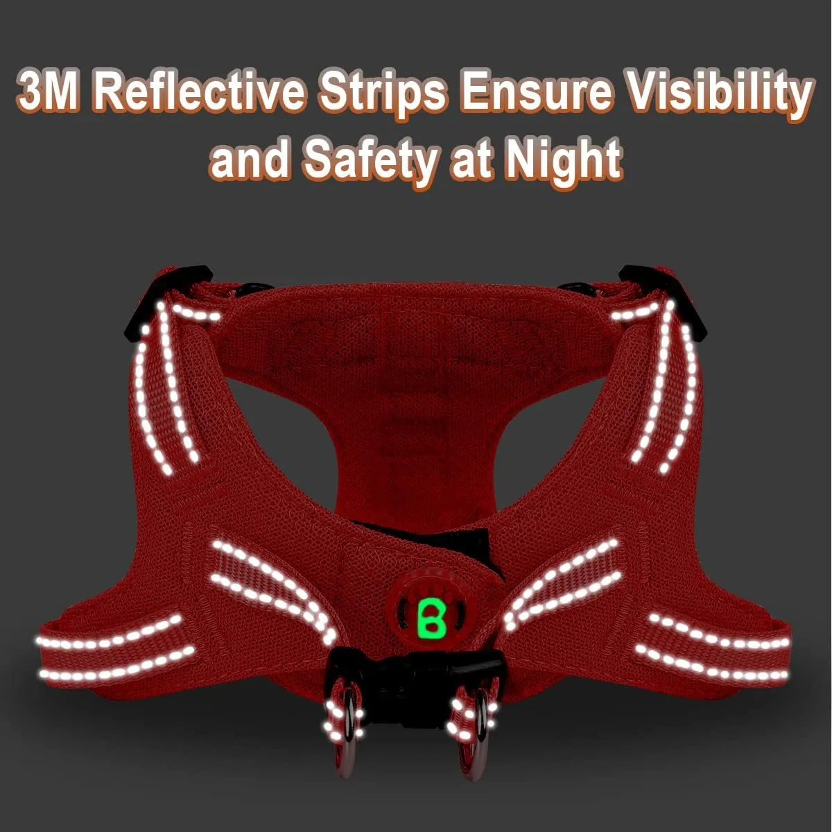 Dog Harness Step in Dog Vest Harness, Reflective Adjustable Puppy No Pull Harness Breathable Soft for Small and Medium Dogs Cats, Red, XS