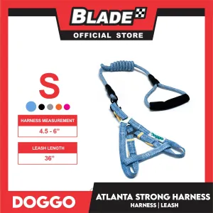 Doggo Atlanta Strong Harness and Leash Set Small Size (Blue)