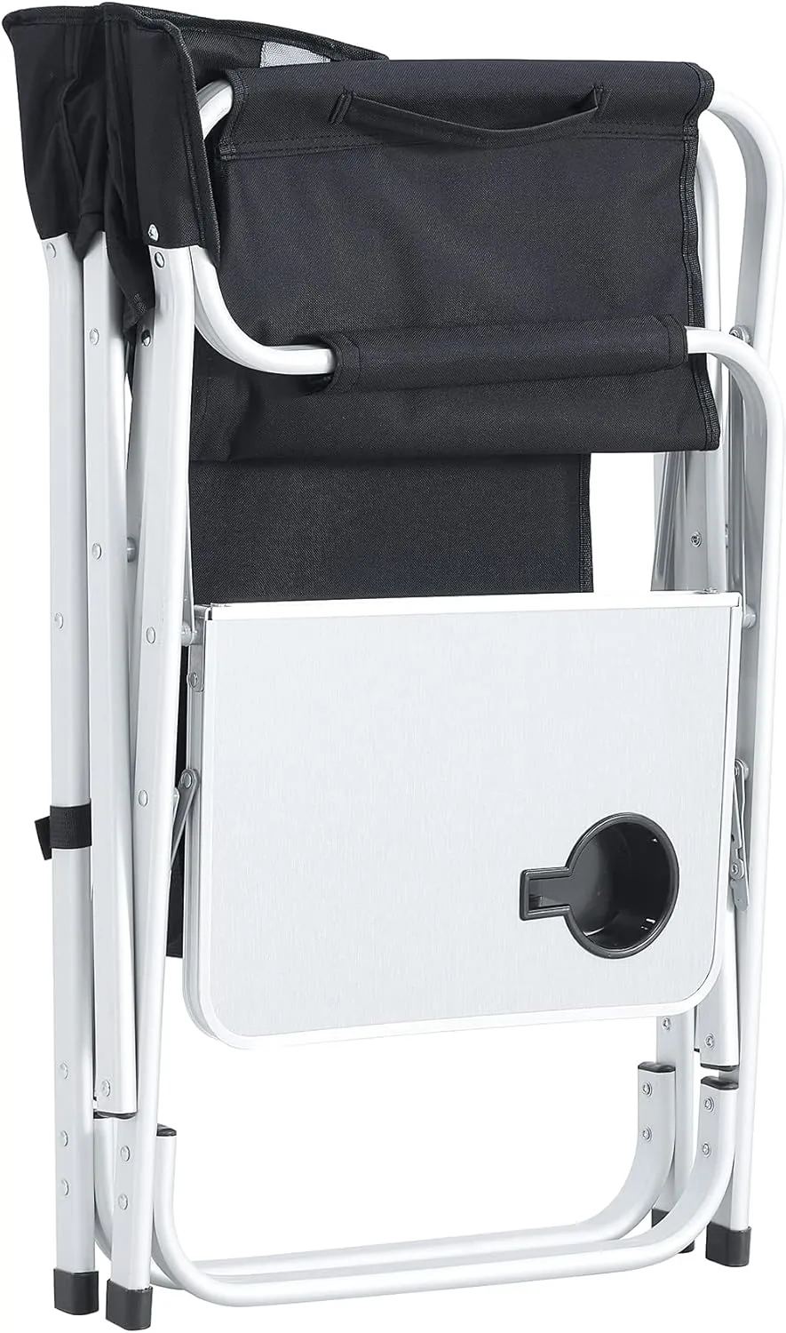 Donext 1PC Camping Chair, Portable Aluminum Directors Chair with Side Table Detachable Side Pocket for Outdoor Camping, Lawn, Picnic, Support 400lbs, Black