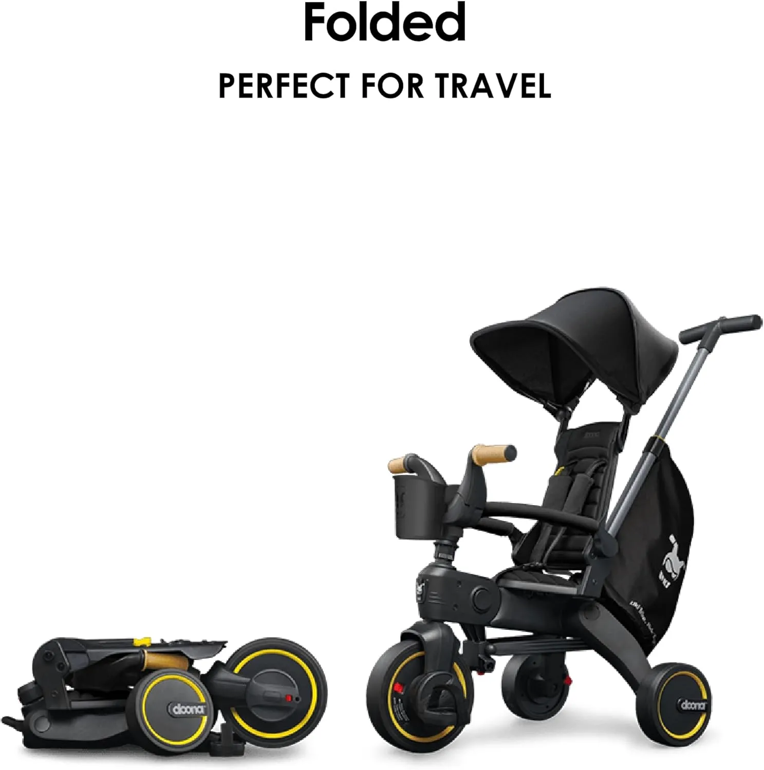 Doona Liki Trike S5, Nitro Black - 5-in-1 Compact, Foldable Tricycle - Suitable for Toddlers 10 to 36 Months
