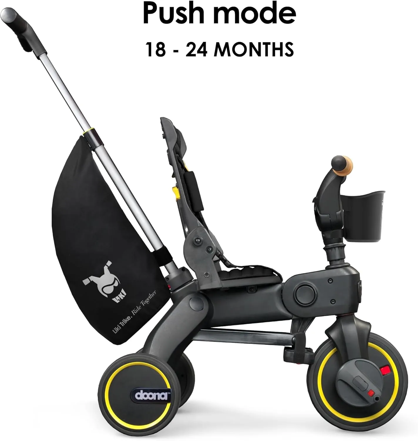 Doona Liki Trike S5, Nitro Black - 5-in-1 Compact, Foldable Tricycle - Suitable for Toddlers 10 to 36 Months