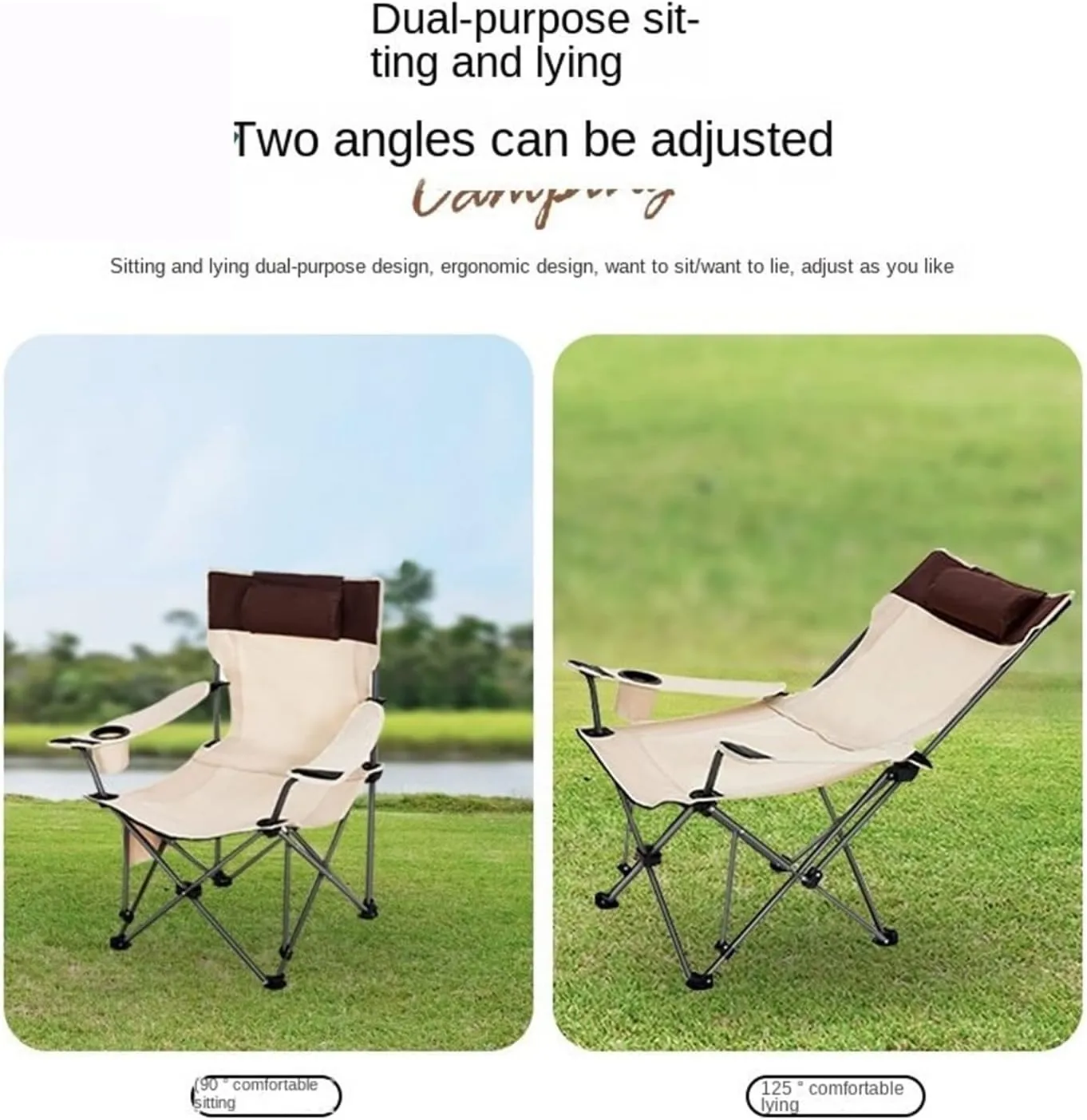 Dual-Purpose Outdoor Folding Chair Portable Nap Lunch Break Fishing Chair Lightweight Beach Chair Lazy Stool Camping Chair, Orange Short Mesh