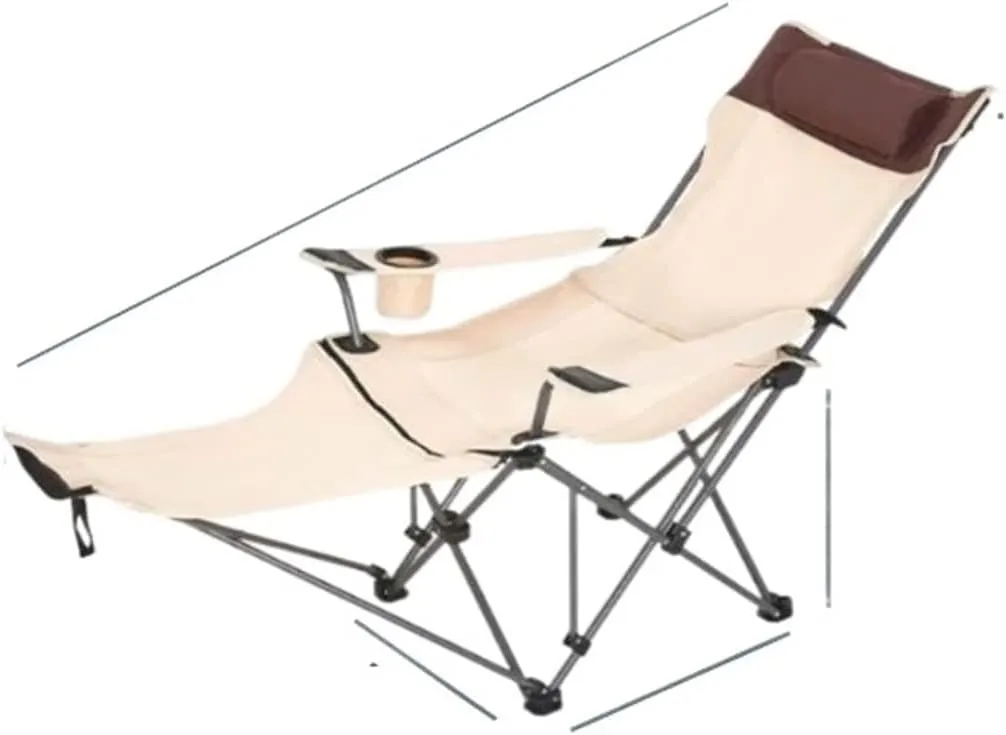 Dual-Purpose Outdoor Folding Chair Portable Nap Lunch Break Fishing Chair Lightweight Beach Chair Lazy Stool Camping Chair, Orange Short Mesh