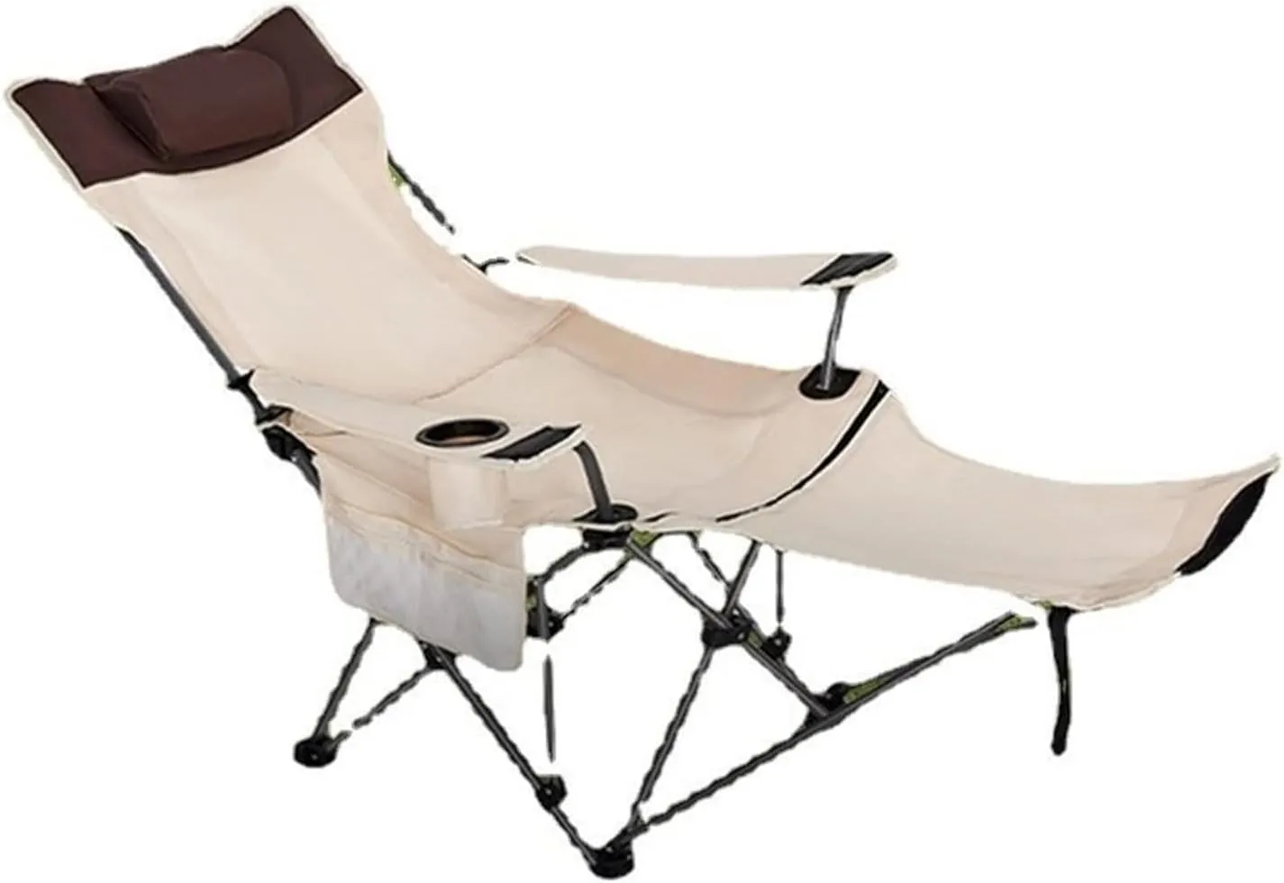 Dual-Purpose Outdoor Folding Chair Portable Nap Lunch Break Fishing Chair Lightweight Beach Chair Lazy Stool Camping Chair, Orange Short Mesh