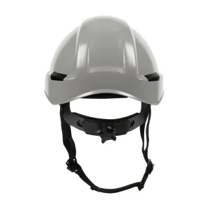 Dynamic Rocky Industrial Climbing Helmet with Polycarbonate/ABS Sheel, Hi-Density Foam Impact Liner, Wheel Ratchet Adjustment, Ansi Type II and Electrical Class E, One Size, Gray, (280-HP142R-09)