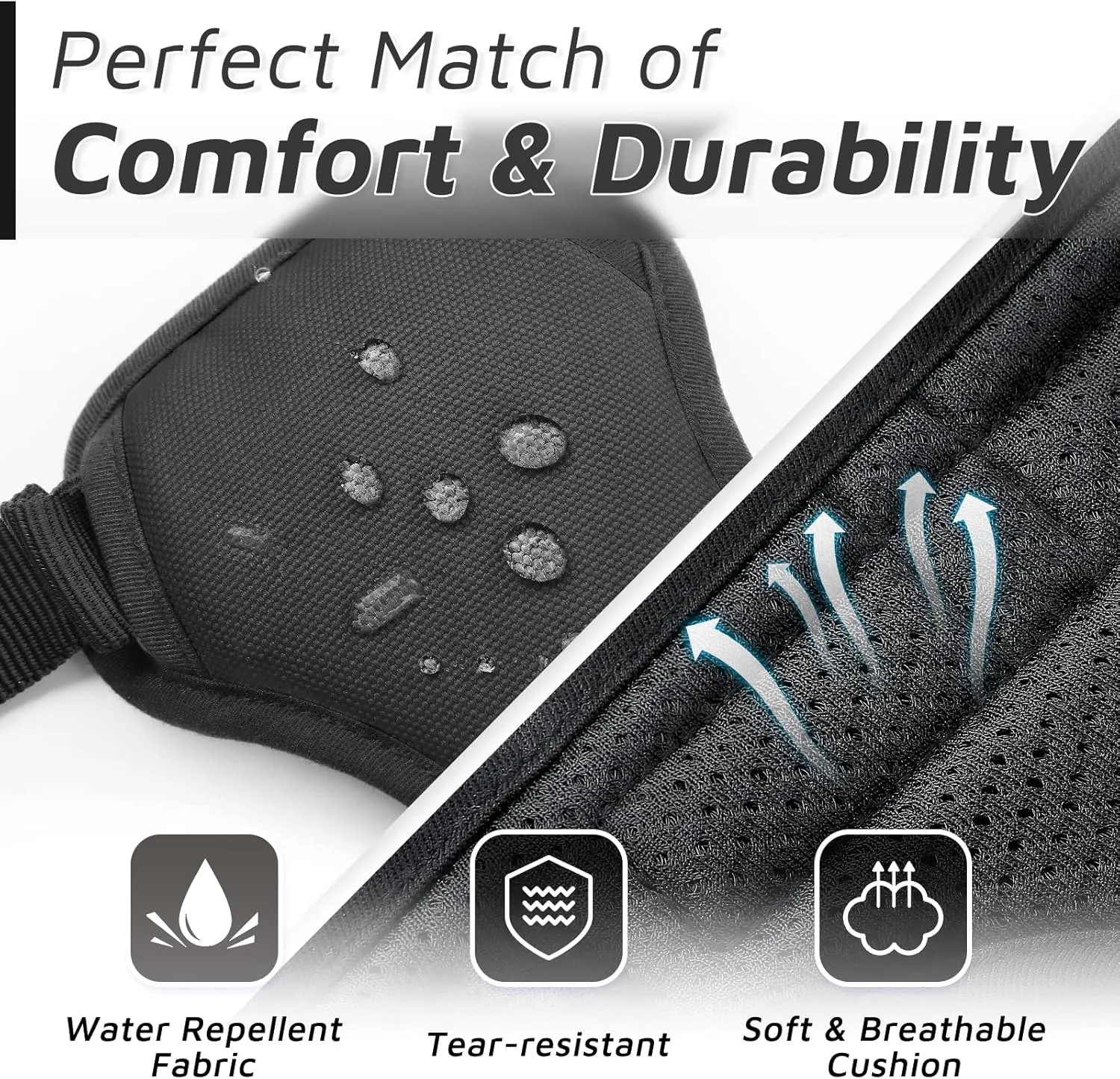 Eagloo Dog Harness for Large Dogs, No Pull Service Vest with Reflective Strips and Control Handle, Adjustable and Comfortable for Easy Walking, No Choke Pet Harness with 2 Metal Rings, Black, L