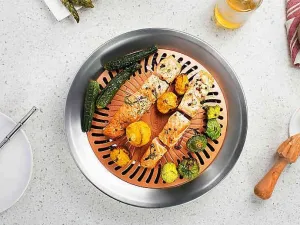 Efficient returns Stovetop Steel Nonstick Smokeless Season clearance Gotham Grill 13-Inch