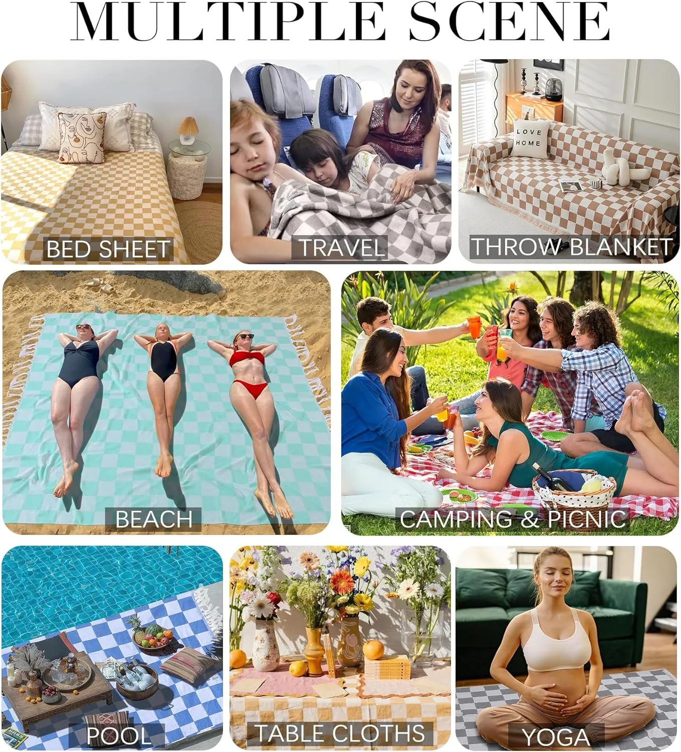 Extra Large Picnic Blanket Outdoor Turkish Beach Towel Blue Camping Blanket ark Stadium Outside Festival Must Haves Outside Summer Vacation Stuff Accessories Road Trip Essential Camping