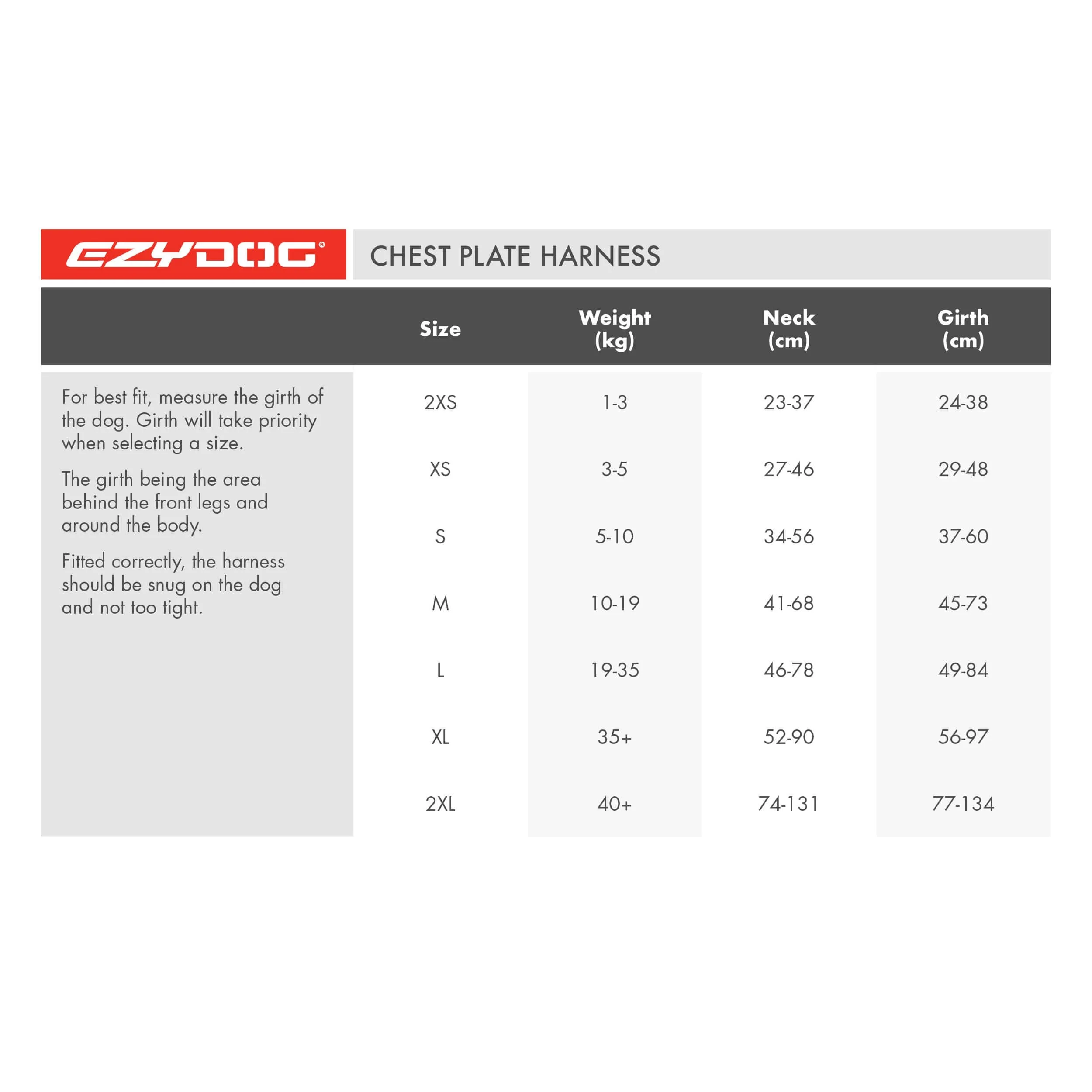 EZYDOG Harness ChestPlate Red