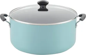 Farberware Cookware Nonstick Stockpot with Lid, 10.5 Quart, Aqua