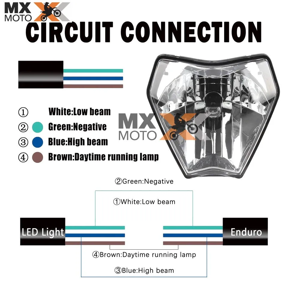 Farol de Led ( Globo   Led ) Sem Carenagem Compatível para KTM 2T EXC / 4T EXCF 150 a 500 2024