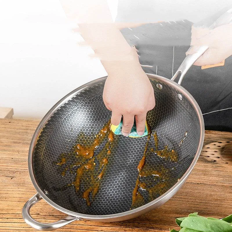 Fashion Personality Stainless Steel Frying Pan Three Layers