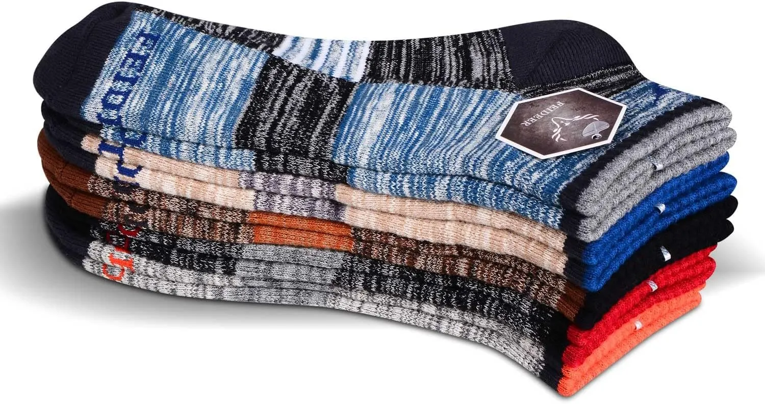 FEIDEER Men's Hiking Walking Socks, Multi-Pack Wicking Cushioned Outdoor Recreation Hiking Socks