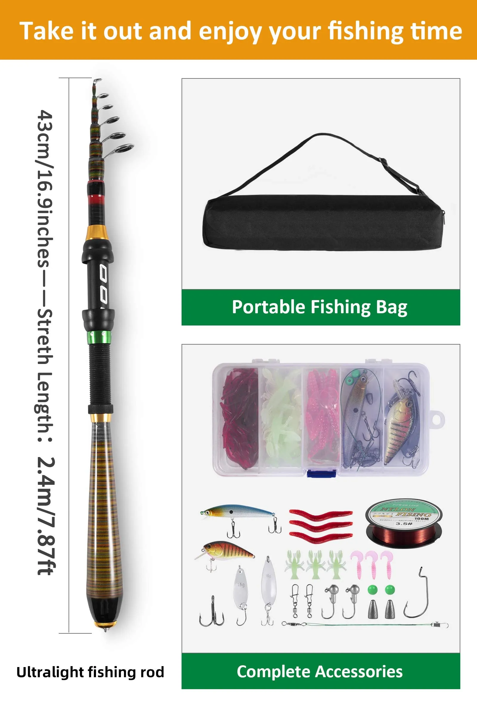 Fishing Rod Kit - 7.87ft