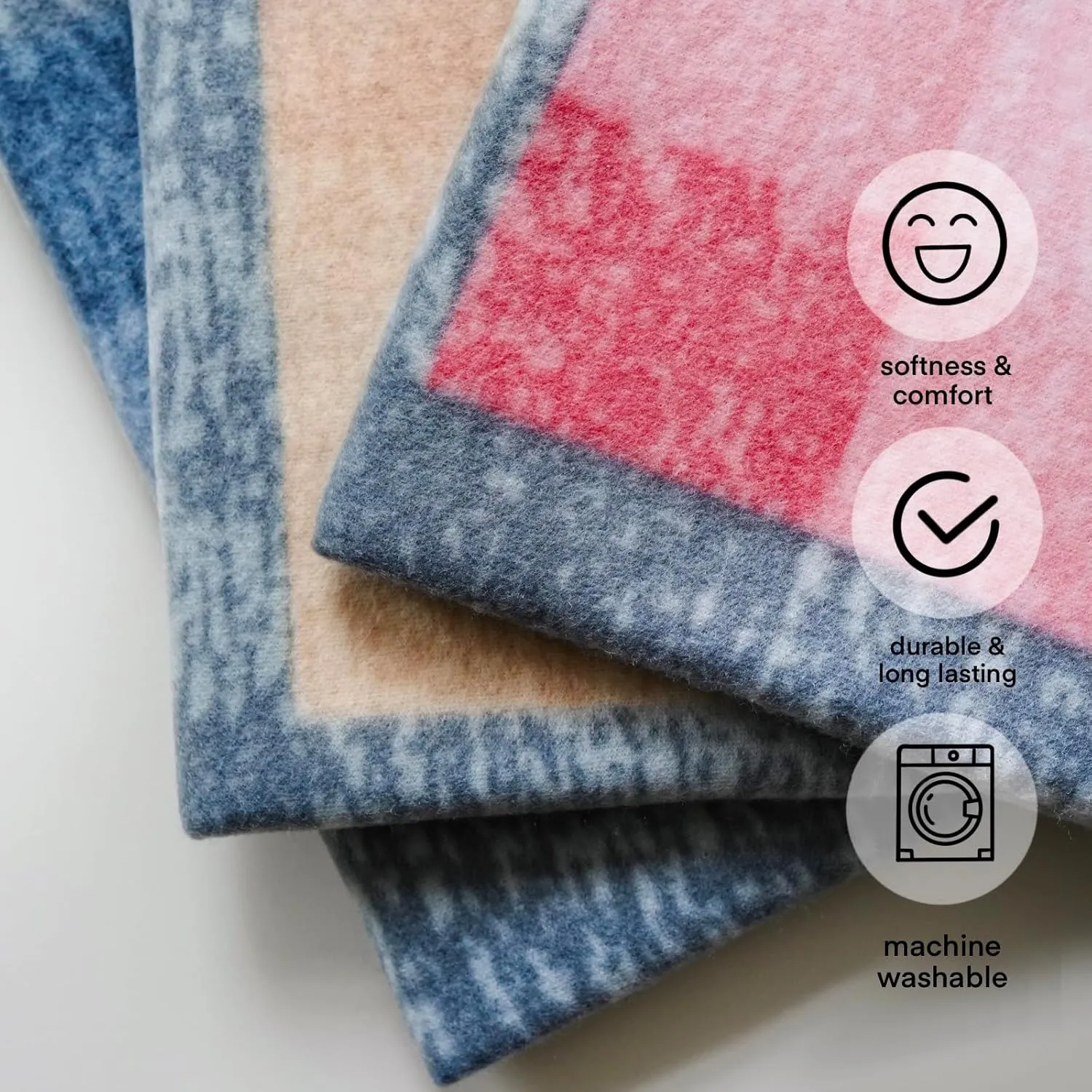 Fleece Throw Blankets Bulk Fleece Blankets Solid Wholesale Lightweight Warm Soft for Pet Bed Couch Office Gifts Travel Seasons (Pack of 6-50x60 Inches,Multiple Plaid)