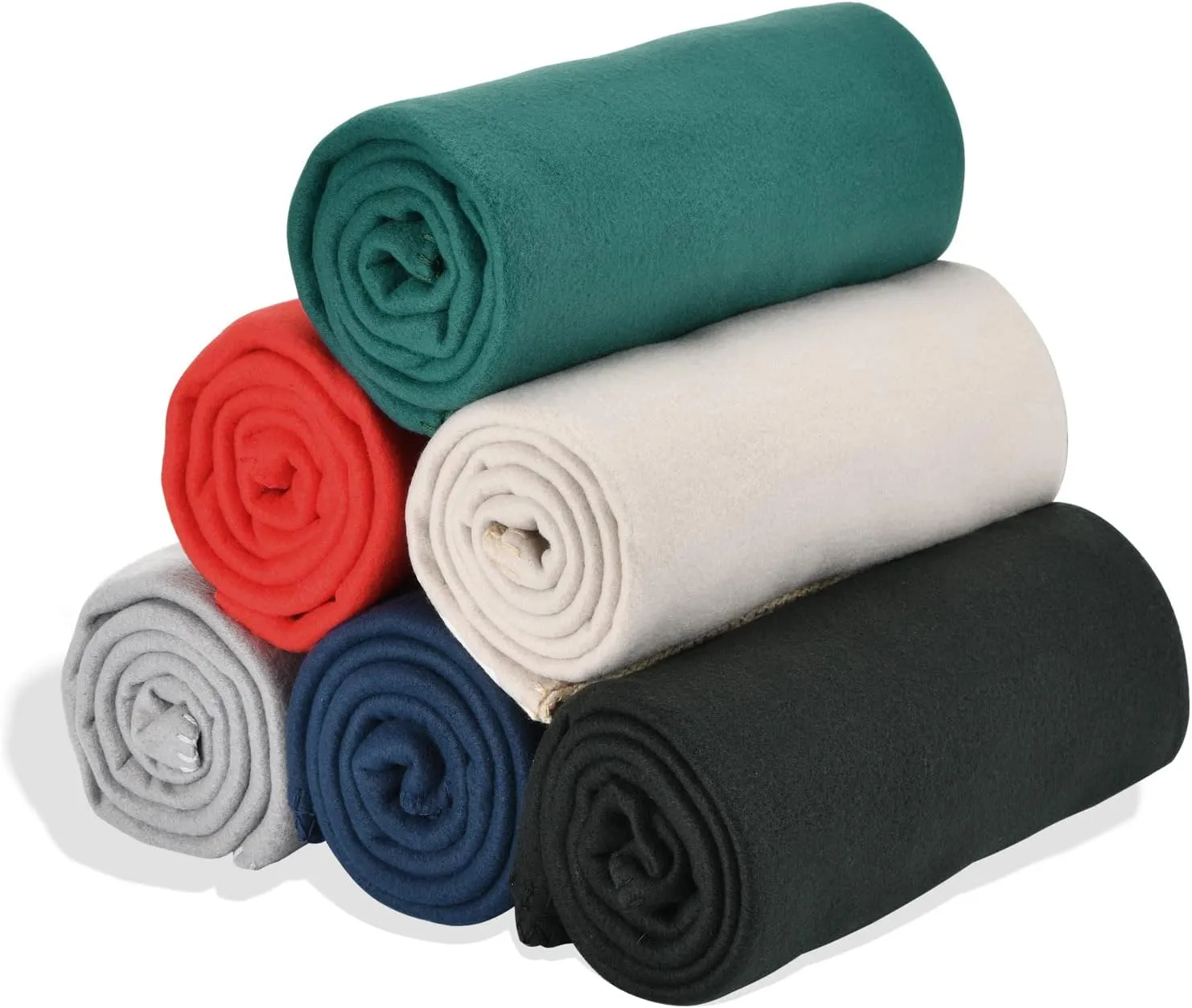 Fleece Throw Blankets Solid Lightweight Warm Soft Cozy Pet-Friendly for Home Bed Sofa Couch Dorm Office Wedding Gifts Travel Airplane for Seasons (Assorted#1 Pack of 6-50x60 Inches)