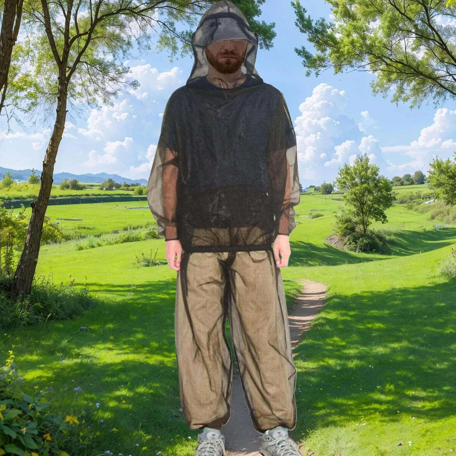 Fly Suit | Full Body Protection Fly Proof Suit - Lightweight Breathable Mesh Clothing Netting with Carrying Pouch for