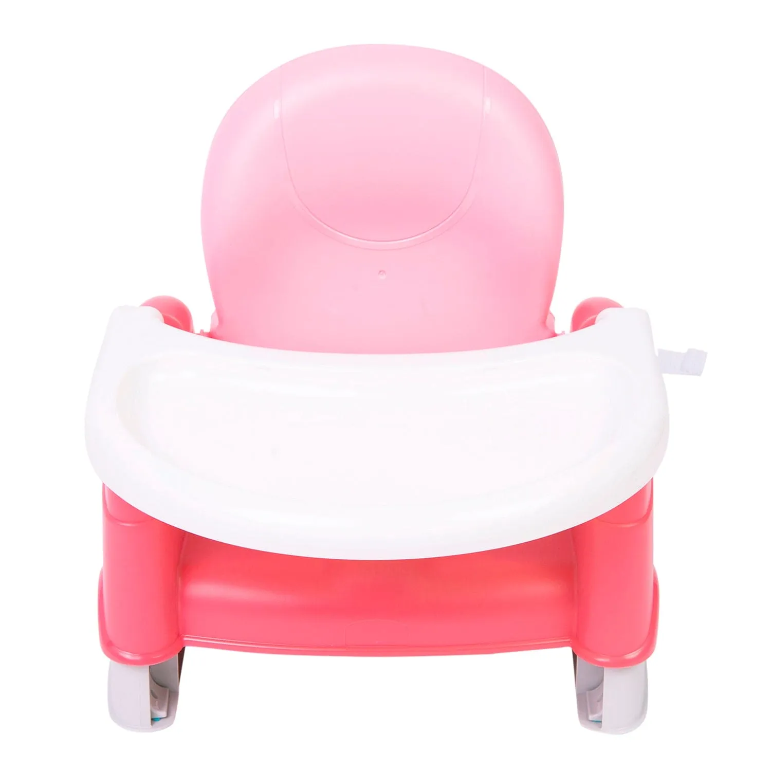 Foldable Feeding Booster Seat Adjustable Height And Food Tray Pink