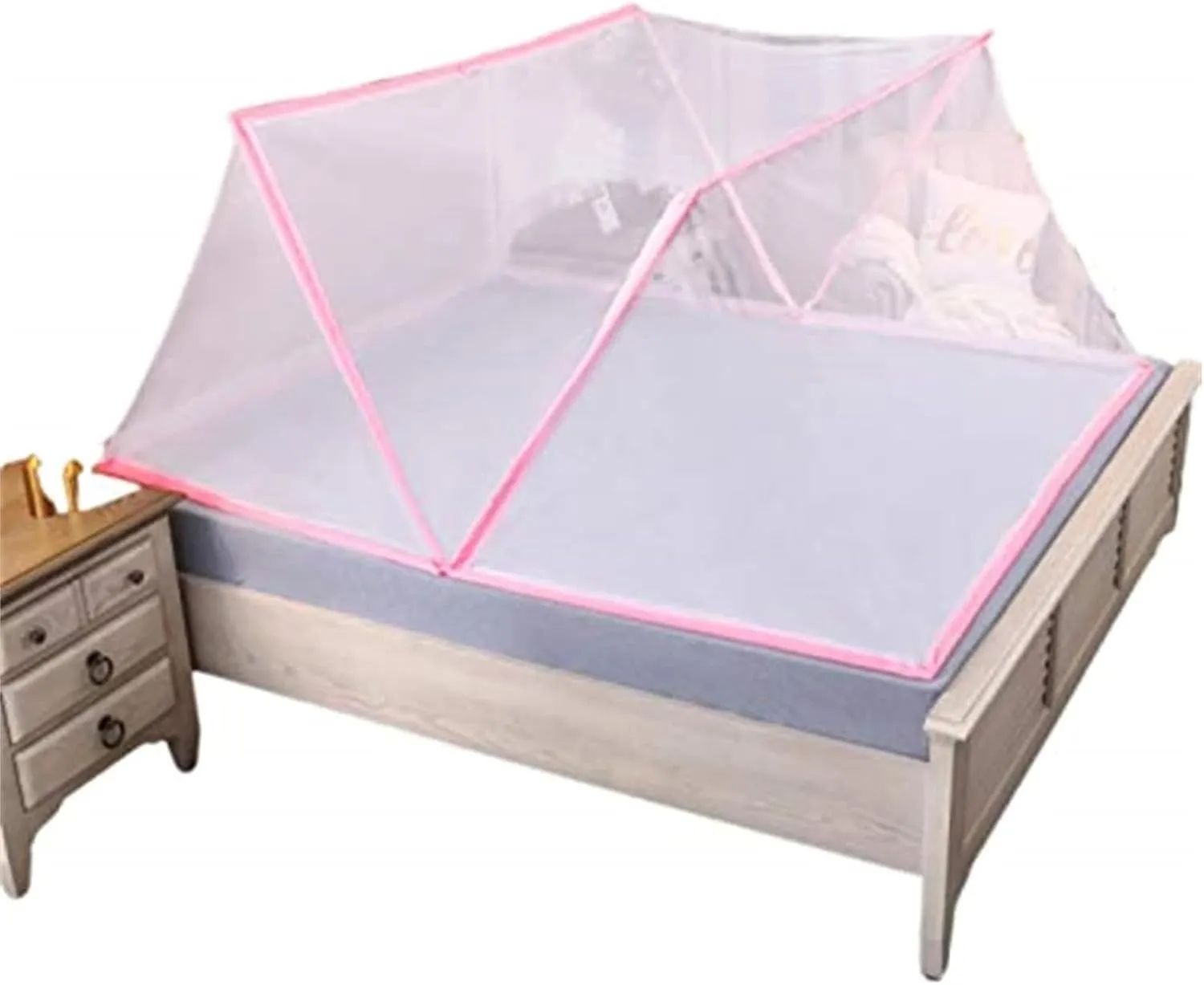 Foldable Mosquito Net Tent, Mosquito Net for Camping, Mosquito Net for Bed, Mosquito Net for Outdoor and Travel/Pink/190 * 160 * 80Cm