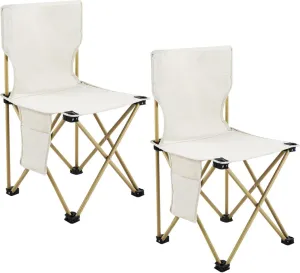 Folding Camping Chair for Adult Lightweight Portable Outside Beach Chair White 2 Pack