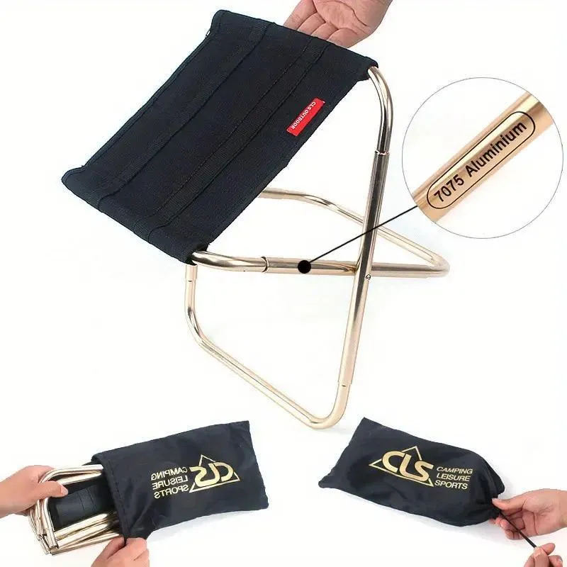 Folding Camping Chair Portable Fishing Stool Lightweight Outdoor Travel Seat