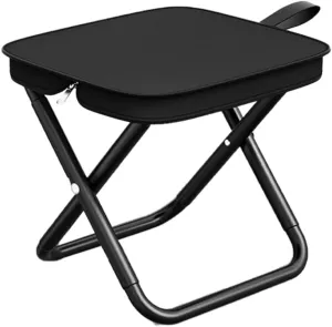 Folding Camping Stool, Portable Chair for Adults and Children, Foldable Stool for Fishing, Hunting, Travel, Backpack, Hiking (Black)
