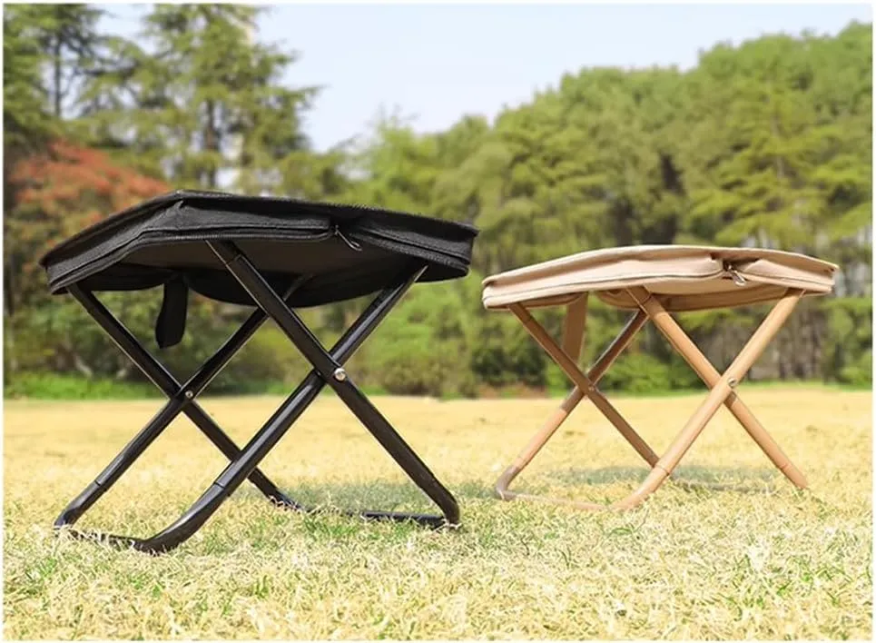 Folding Camping Stool, Portable Chair for Adults and Children, Foldable Stool for Fishing, Hunting, Travel, Backpack, Hiking (Black)