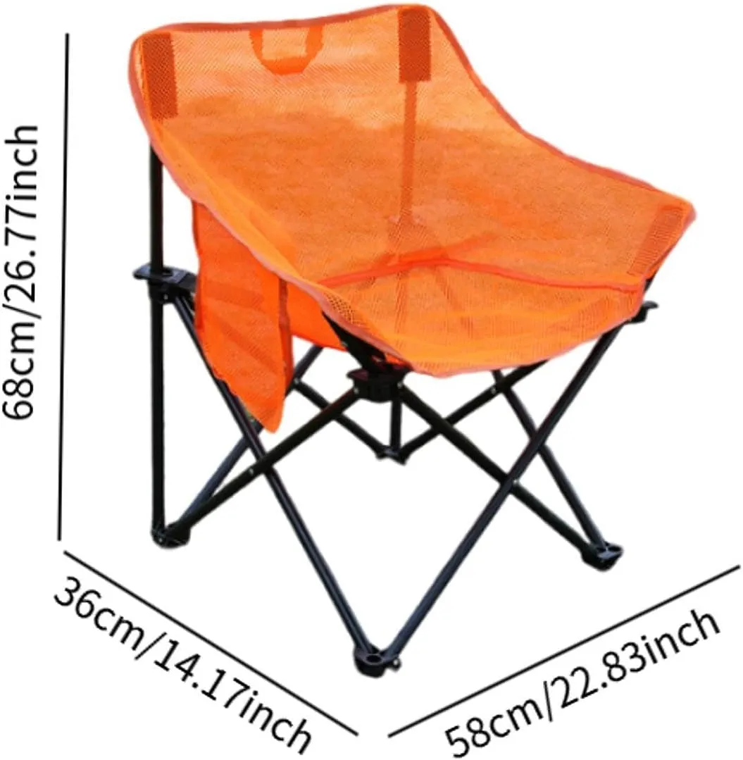 Folding Chair Camping Chair Folded Heavy Duty for Adults with Carrying Bag for Backpacking Travel Picnics Fishing Barbecue, Orange