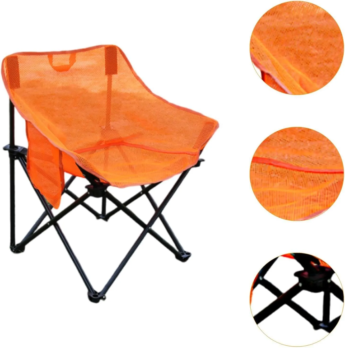 Folding Chair Camping Chair Folded Heavy Duty for Adults with Carrying Bag for Backpacking Travel Picnics Fishing Barbecue, Orange