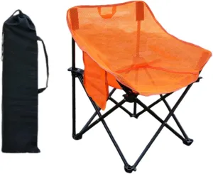 Folding Chair Camping Chair Folded Heavy Duty for Adults with Carrying Bag for Backpacking Travel Picnics Fishing Barbecue, Orange