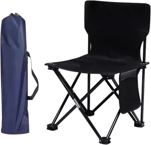 Folding Chair Outdoor Camping Chairs Portable Fishing Chair Fishing Leisure Folding Stool Aluminum Alloy Camping Hiking Camp Chairs Portable Folding Chair, Black