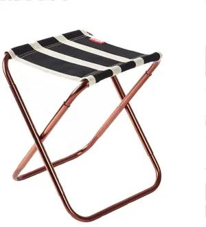 Folding Fishing Chair Aluminum Portable Barbecue Fishing Mazar Chair Outdoor Folding Stool Super Comfort，Firm and Durable/Black/22 * 23 * 28Cm